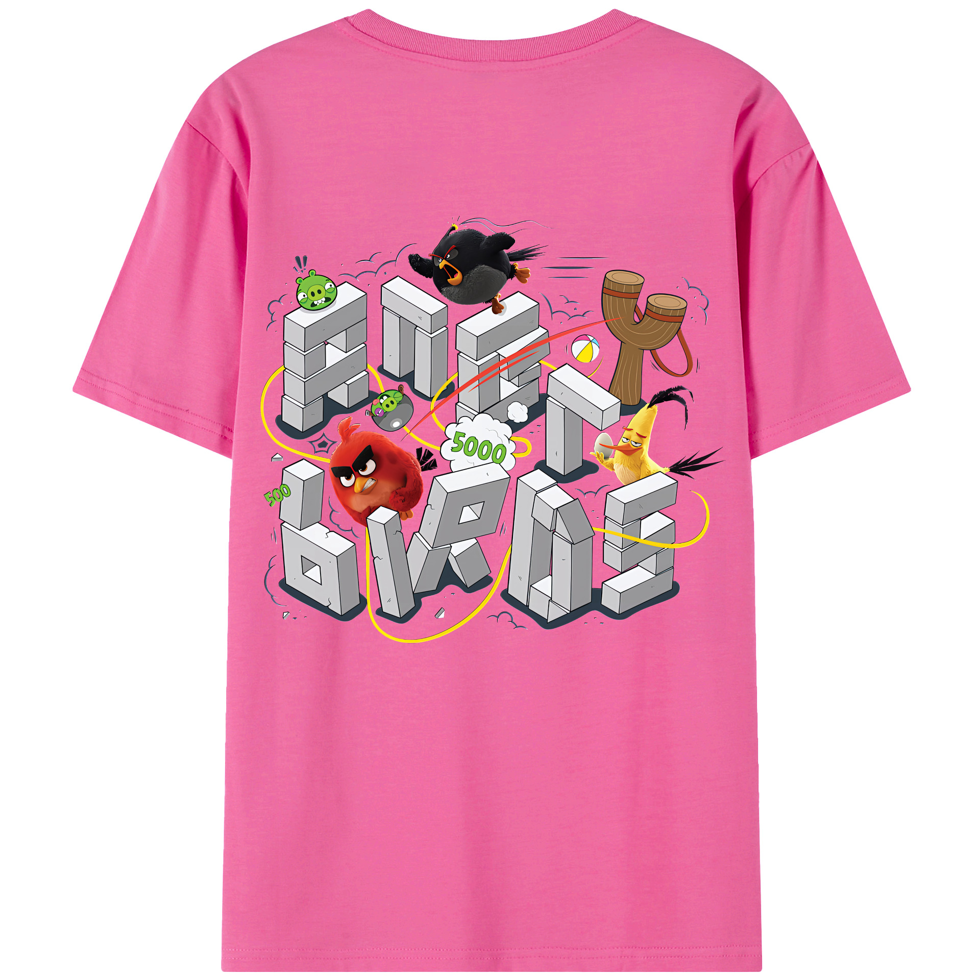 （画像用） Angry Birds アングリーバード レディース半袖Tシャツ(バックプリント)
